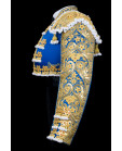 Vestido de torear azul rey y oro