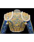 Vestido de torear azul rey y oro