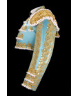 Vestido de torear azul celeste  y oro